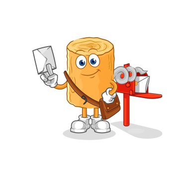 the wooden corkscrew postman vector. cartoon characte