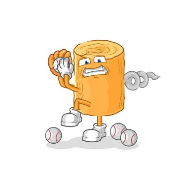 the wooden corkscrew baseball pitcher cartoon. cartoon mascot vecto