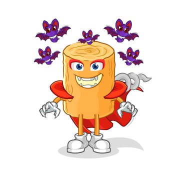 the wooden corkscrew Dracula illustration. character vecto