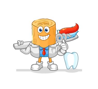 the wooden corkscrew dentist illustration. character vecto