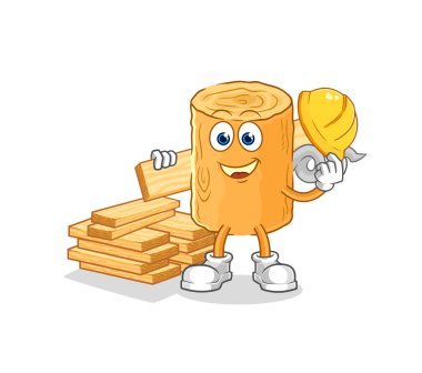 the wooden corkscrew builder vector. cartoon characte