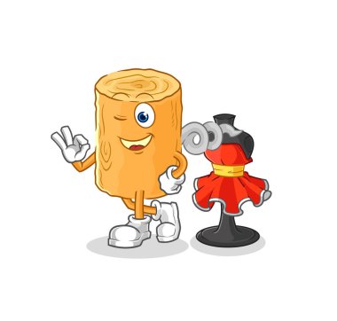 the wooden corkscrew fashion designer vector. cartoon characte