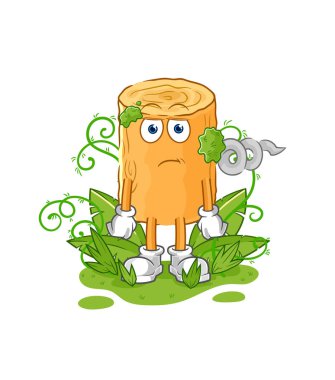 the wooden corkscrew waiting too long mascot. cartoon vecto