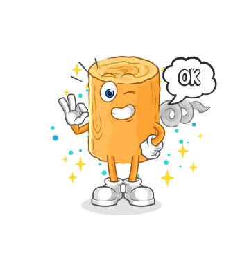 the wooden corkscrew agree mascot. cartoon vecto