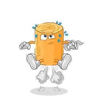 the wooden corkscrew fart jumping illustration. character vecto