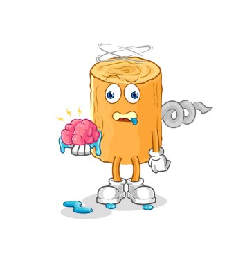 the wooden corkscrew no brain vector. cartoon characte