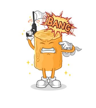 the wooden corkscrew warning shot mascot. cartoon vecto