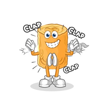 the wooden corkscrew applause illustration. character vecto