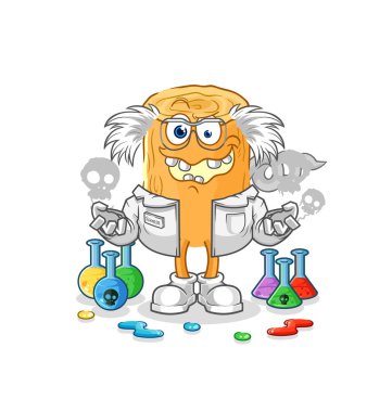 the wooden corkscrew mad scientist illustration. character vecto