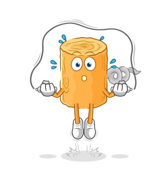 the wooden corkscrew jump rope exercise. character vecto