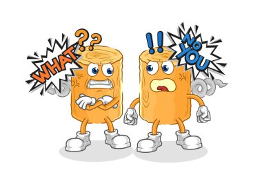 the wooden corkscrew arguing each other cartoon vecto