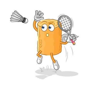 the wooden corkscrew smash at badminton cartoon. cartoon mascot vecto