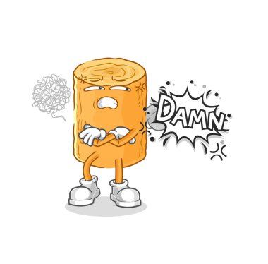 the wooden corkscrew very pissed off illustration. character vecto