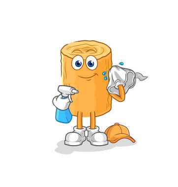 the wooden corkscrew cleaner vector. cartoon characte