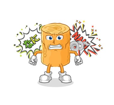 the wooden corkscrew anime angry vector. cartoon characte