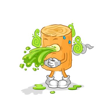 the wooden corkscrew throw up cartoon. cartoon mascot vecto