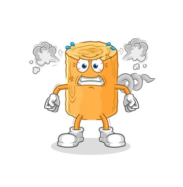 the wooden corkscrew very angry mascot. cartoon vecto