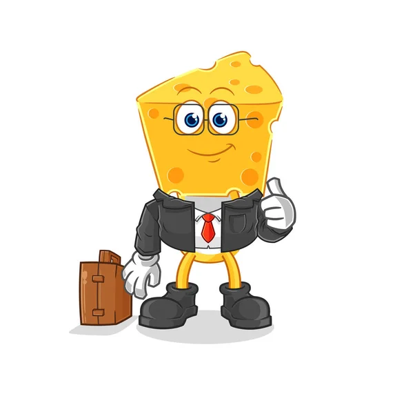 Mascota Del Trabajador Oficina Central Del Queso Dibujos Animados Vecto — Vector de stock