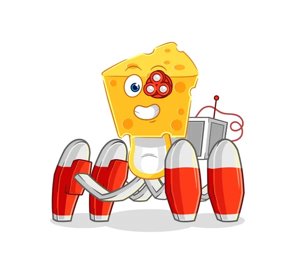 Cheese Head Future Robot Vector Cartoon Characte — Vector de stock