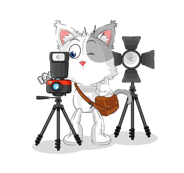the cat photographer character. cartoon mascot vecto