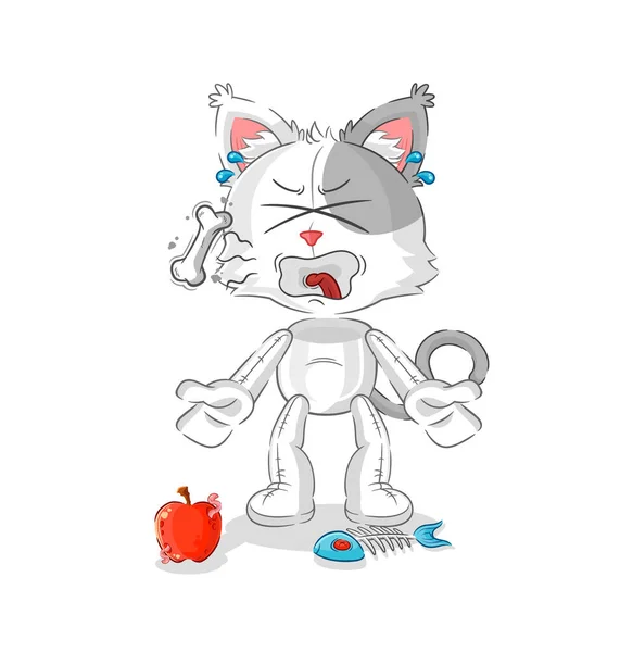 Cat Burp Mascot Cartoon Vecto — Vetor de Stock