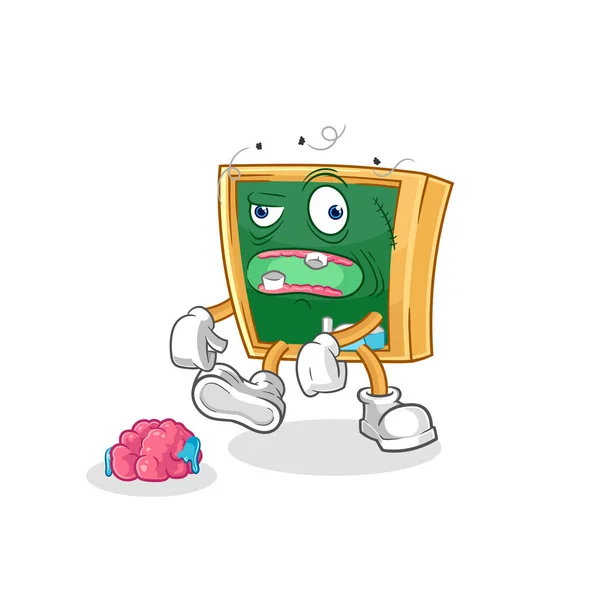 Blackboard Zombie Character Mascot Vecto — Wektor stockowy