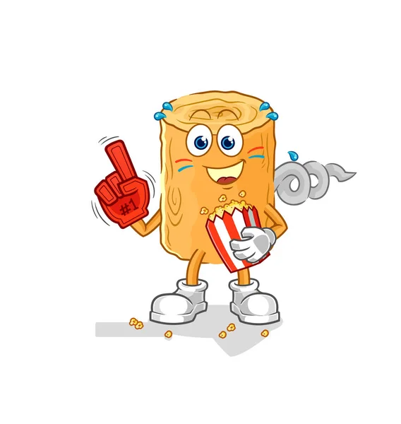 Wooden Corkscrew Fan Popcorn Illustration Character Vecto — Archivo Imágenes Vectoriales