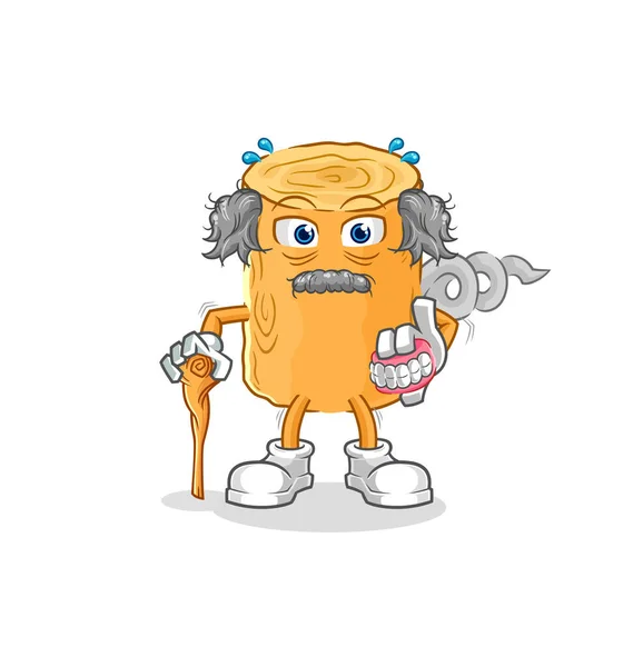 the wooden corkscrew white haired old man. character vecto