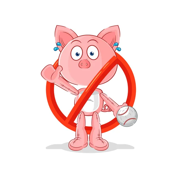 Say Pig Mascot Cartoon Vecto — Stock Vector
