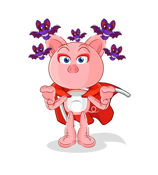 Pig Dracula Illustration Character Vecto — Vettoriale Stock