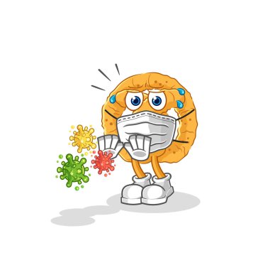 the pretzel refuse viruses cartoon. cartoon mascot vecto