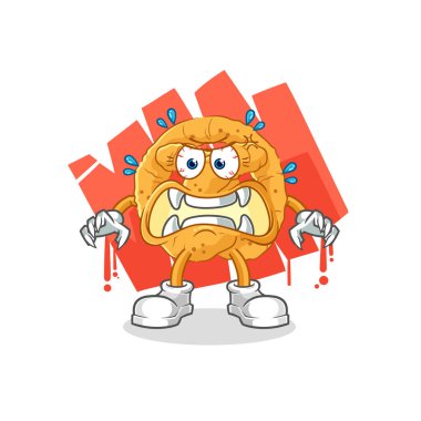 the pretzel monster vector. cartoon characte