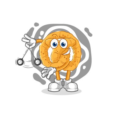 the pretzel hypnotizing cartoon. cartoon mascot vecto