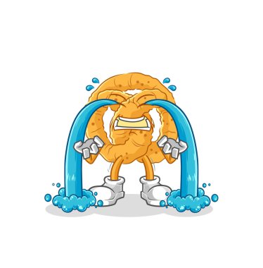 the pretzel crying illustration. character vecto