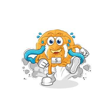 the pretzel runner character. cartoon mascot vecto