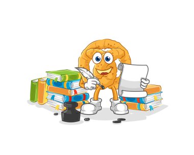 the pretzel writer vector. cartoon characte