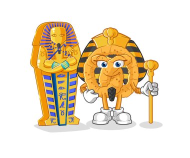 the pretzel ancient egypt cartoon. cartoon mascot vecto