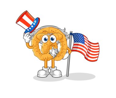 the pretzel uncle sam character. cartoon mascot vecto