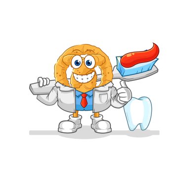 the pretzel dentist illustration. character vecto