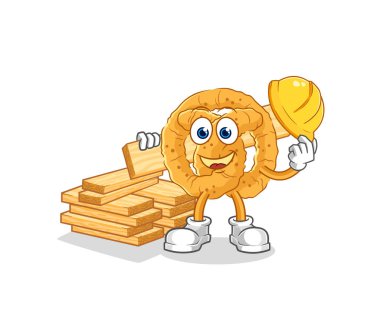 the pretzel builder vector. cartoon characte
