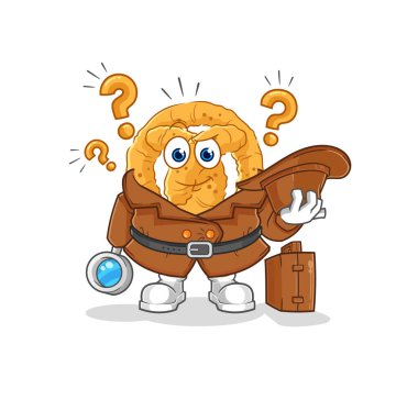 the pretzel detective vector. cartoon characte