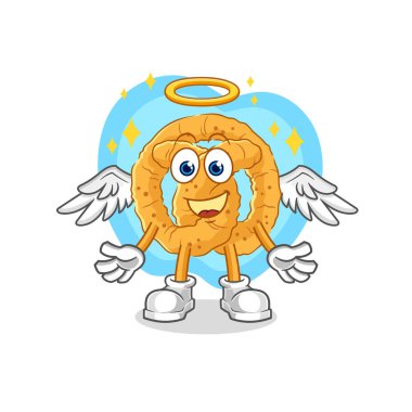 the pretzel angel with wings vector. cartoon characte