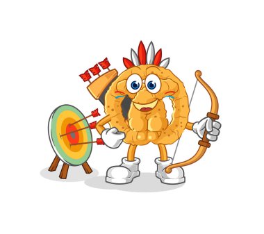 the pretzel native american tribe. cartoon mascot vecto
