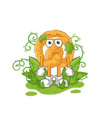 the pretzel waiting too long mascot. cartoon vecto