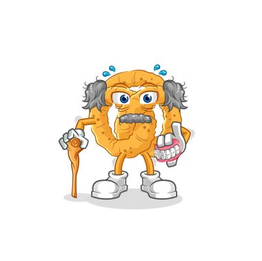 the pretzel white haired old man. character vecto