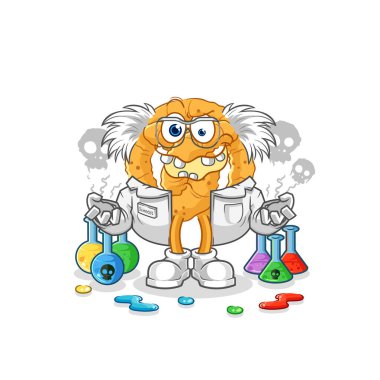 the pretzel mad scientist illustration. character vecto