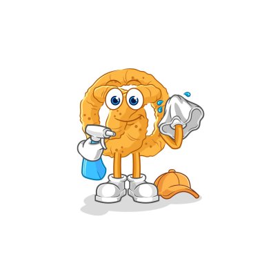 the pretzel cleaner vector. cartoon characte
