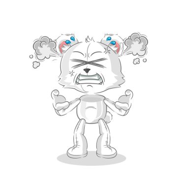 the polar bear very angry mascot. cartoon vecto