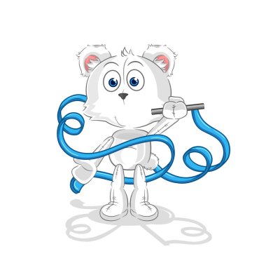 the polar bear Rhythmic Gymnastics mascot. cartoon vecto