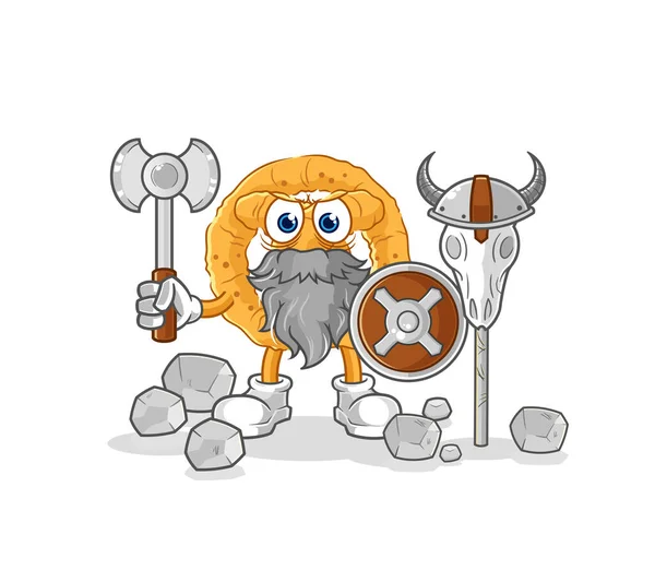 Pretzel Viking Illustration Character Vecto — Stock Vector